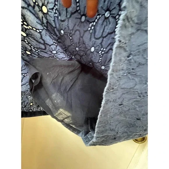 Prana Women's Kendell Eyelet Blue Cotton Mini Dress Medium - Picture 9 of 15